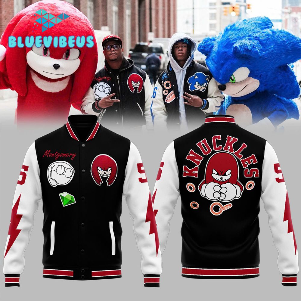 Detroit Lions Sonic and Knuckles Premium Baseball Jacket