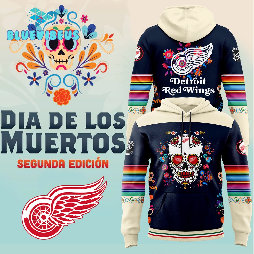 Detroit Red Wings 2024 NHL Dia De Los Muertos Premium Hoodie