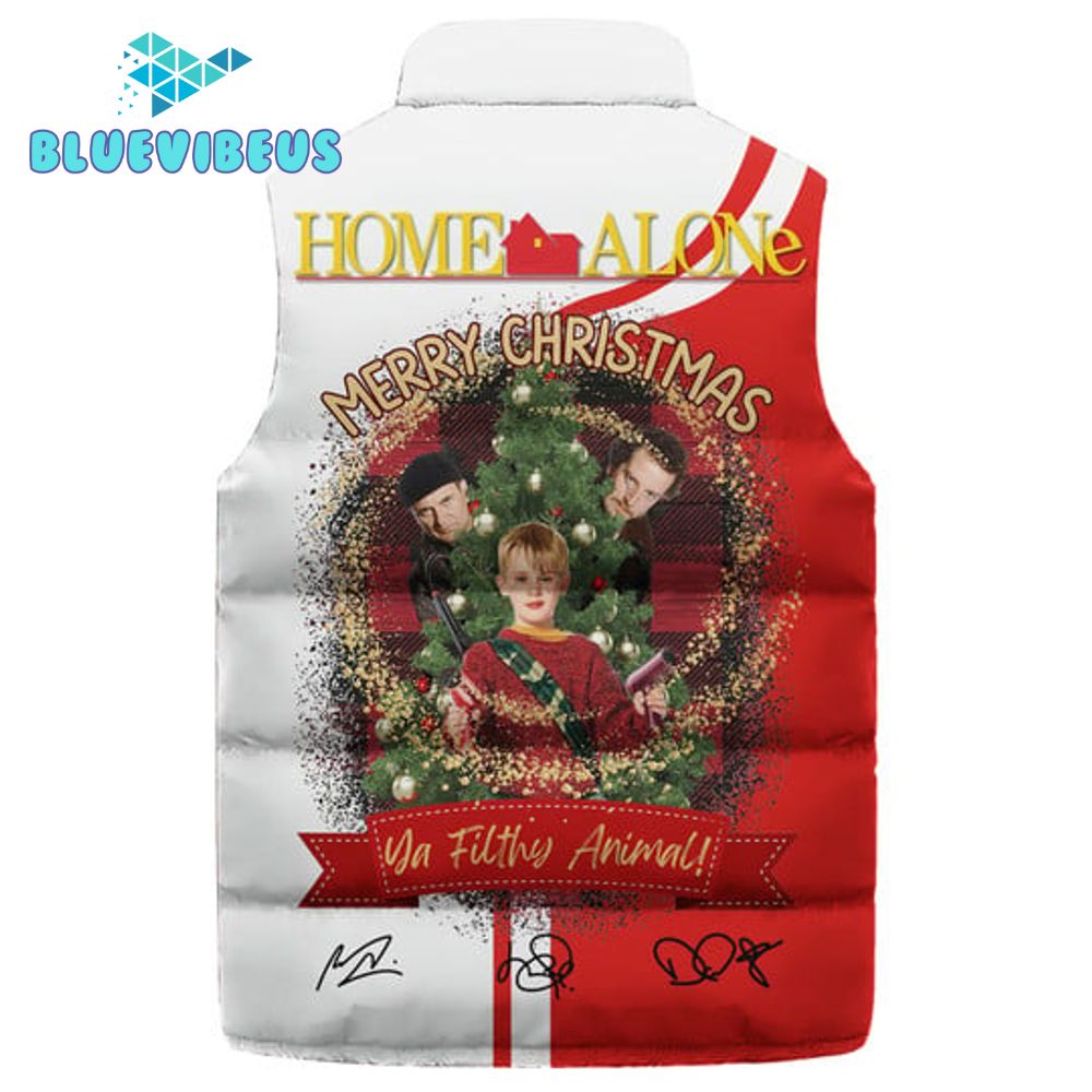 Home Alone Merry Christmas Sleeveless Puffer Down Vest