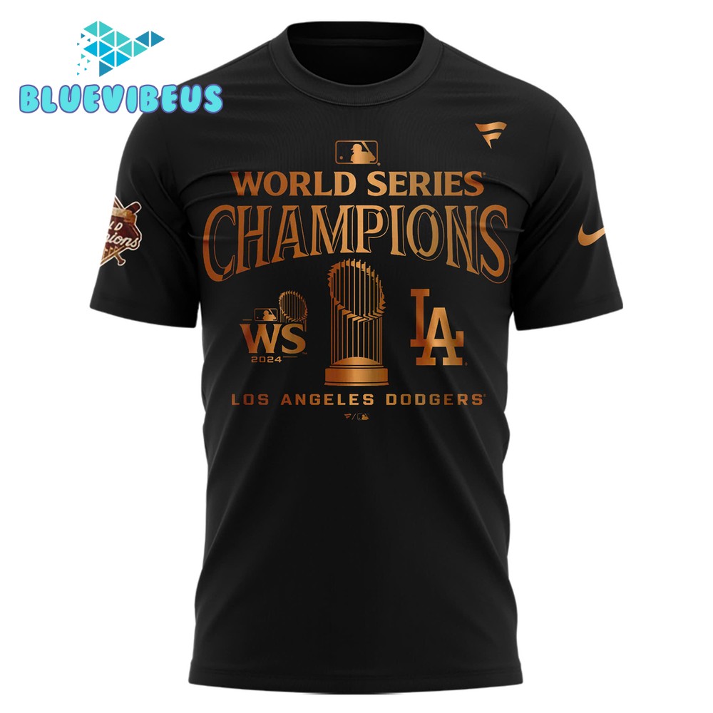 Los Angeles Dodgers Fanatics Black 2024 World Series Champions Shirt