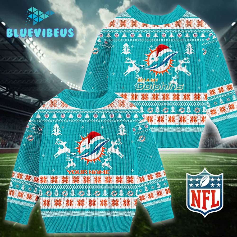 Miami Dolphins 2024 Christmas Ugly Sweater