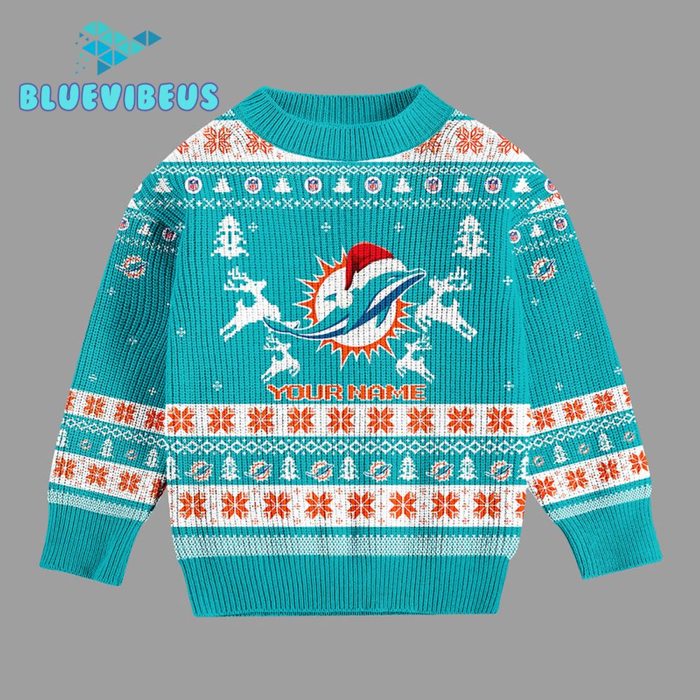 Miami Dolphins 2024 Christmas Ugly Sweater