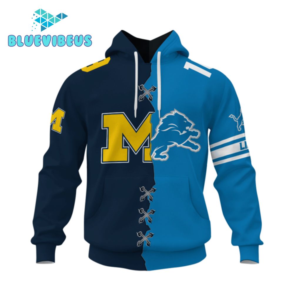 Michigan Wolverines x Detroit Lions Limited Edition Blue Hoodie