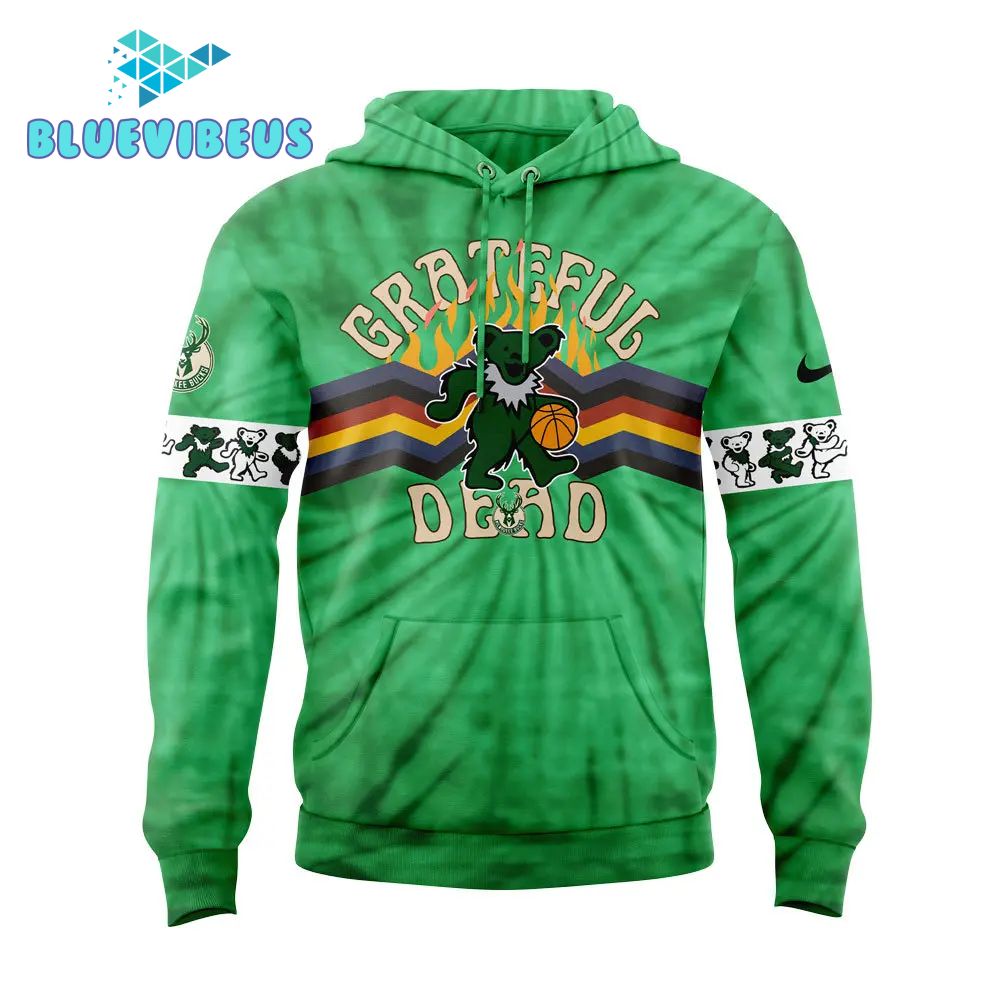 Milwaukee Bucks x Grateful Dead Night Hoodie, Pants, Cap