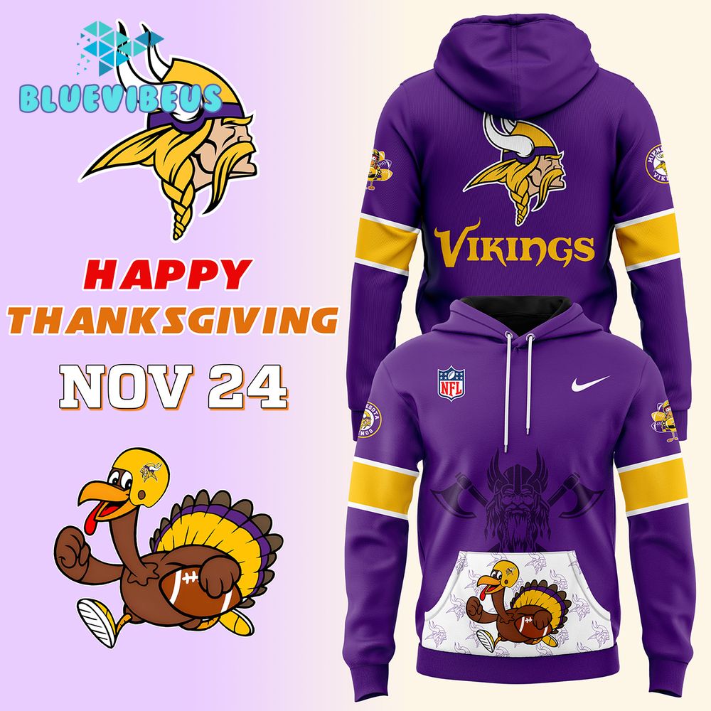 Minnesota Vikings 2024 Thanksgiving Premium Hoodie