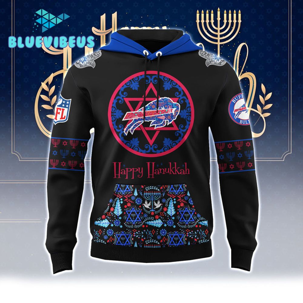 NFL Buffalo Bills Happy Hanukkah Holiday Hoodie