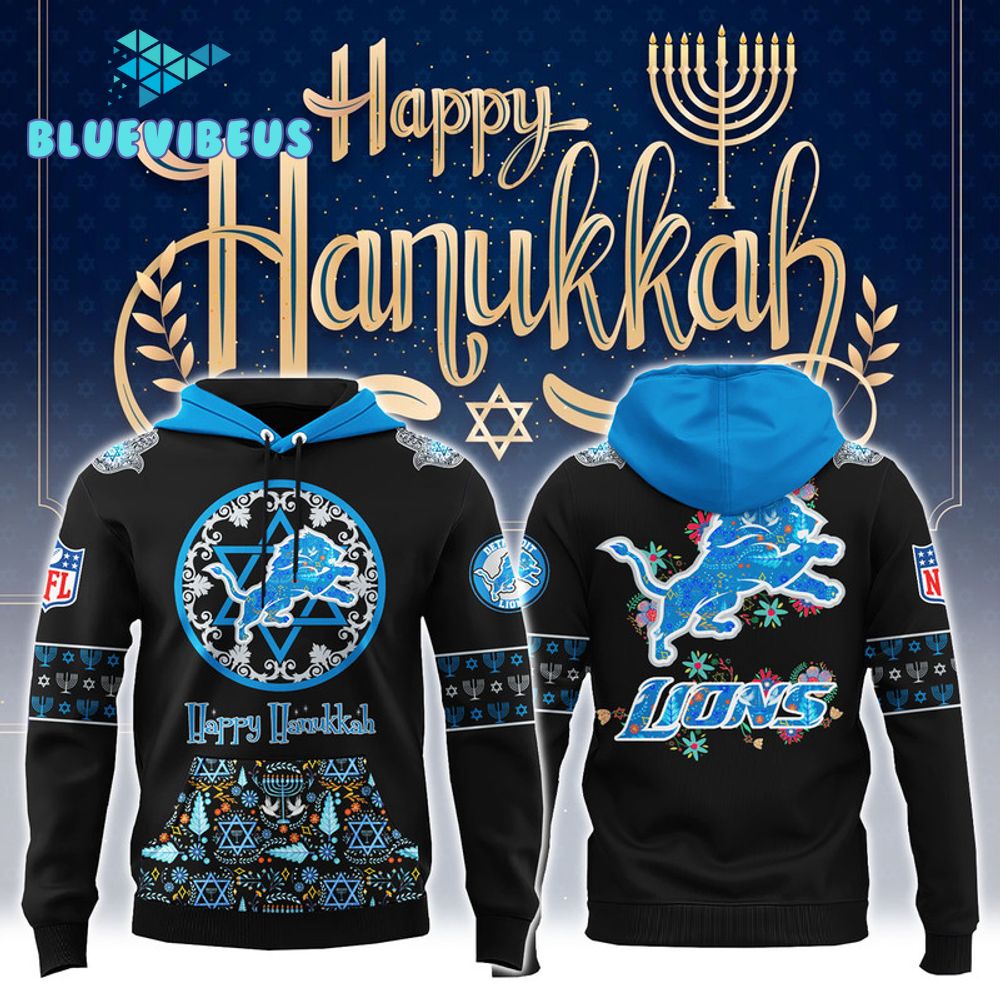 NFL Detroit Lions Happy Hanukkah Holiday Hoodie