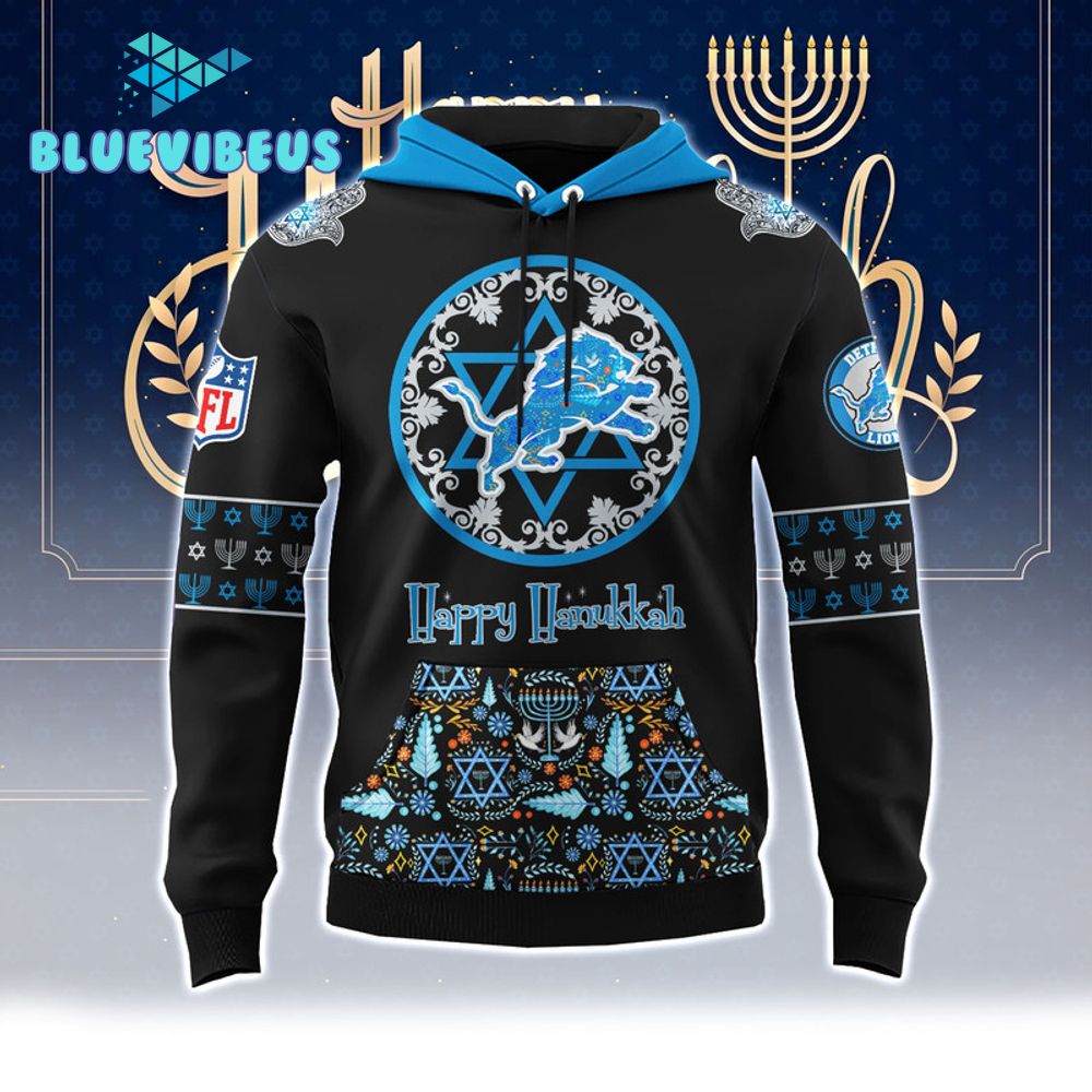 NFL Detroit Lions Happy Hanukkah Holiday Hoodie