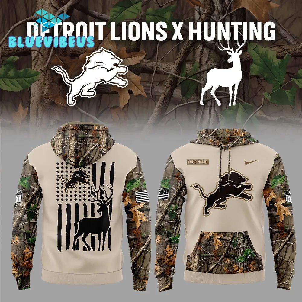 NFL Detroit Lions x Hunting Limited Edition Hoodie, Pants, Cap