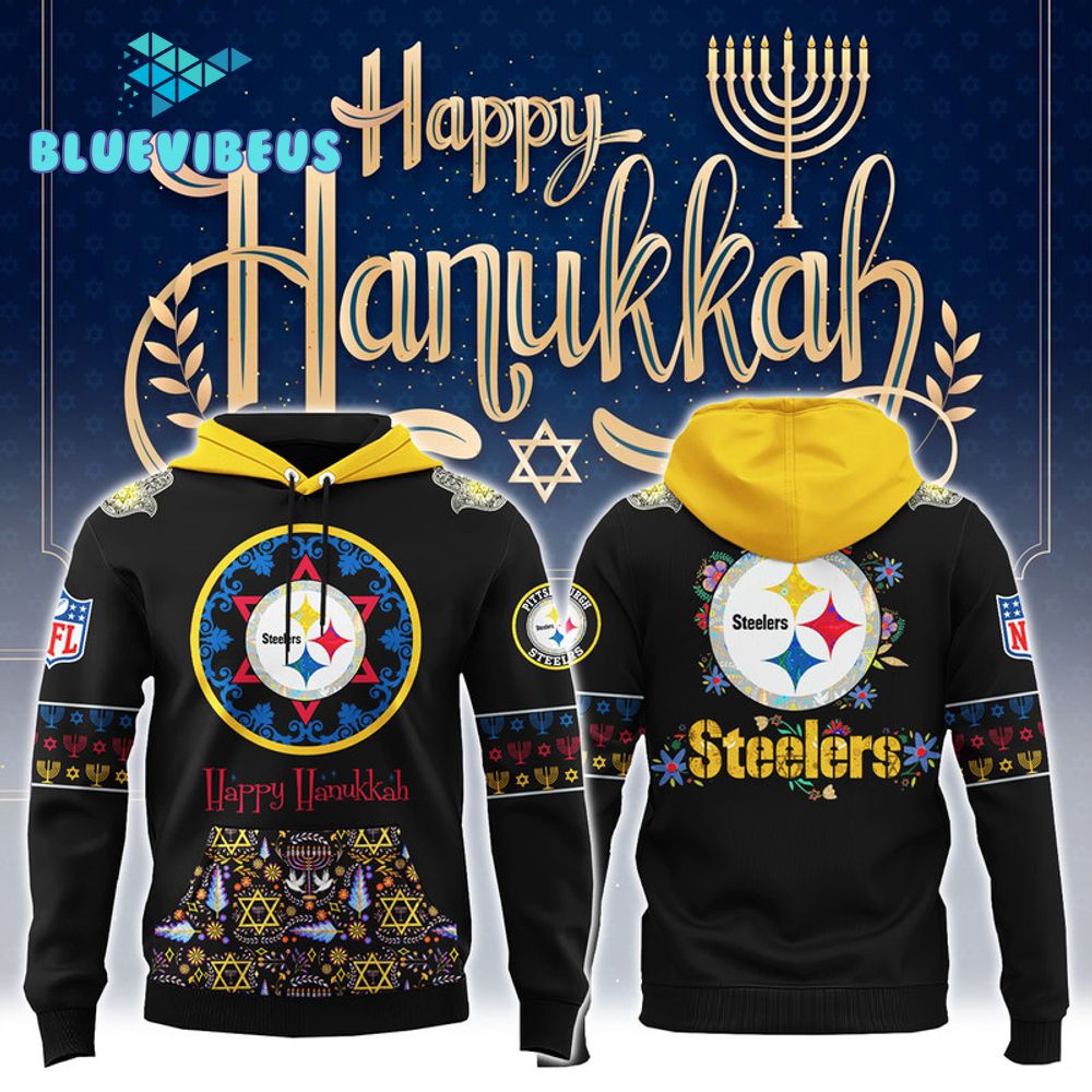 NFL Pittsburgh Steelers Happy Hanukkah Holiday Hoodie