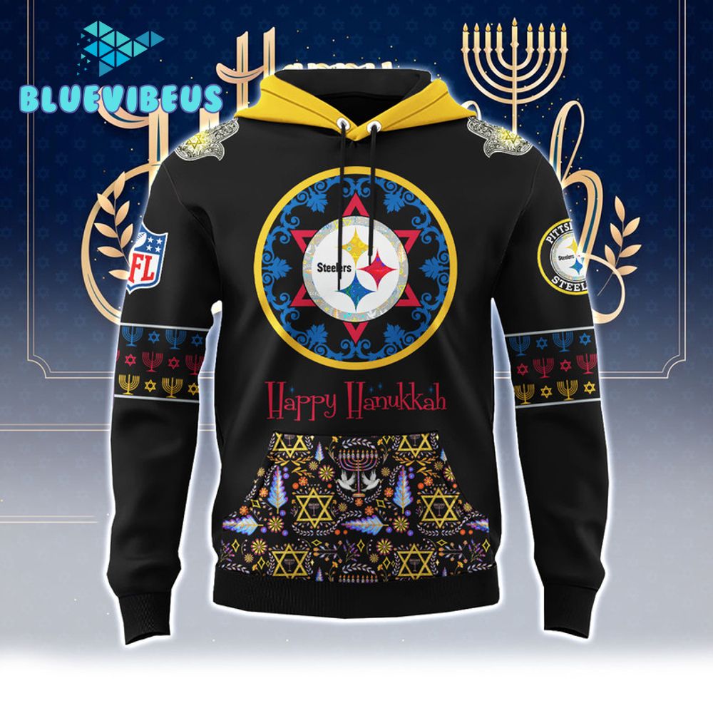 NFL Pittsburgh Steelers Happy Hanukkah Holiday Hoodie