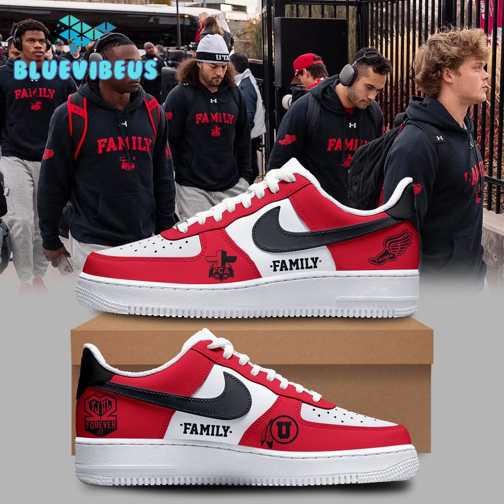 New Family Forever Utah Football Red Nike Air Force 1