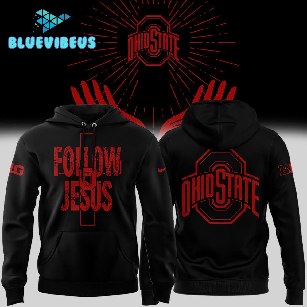 Ohio State Football FOLLOW JESUS Black Hoodie