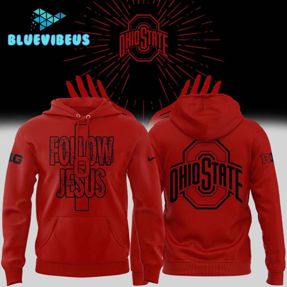 Ohio State Football FOLLOW JESUS Red Hoodie