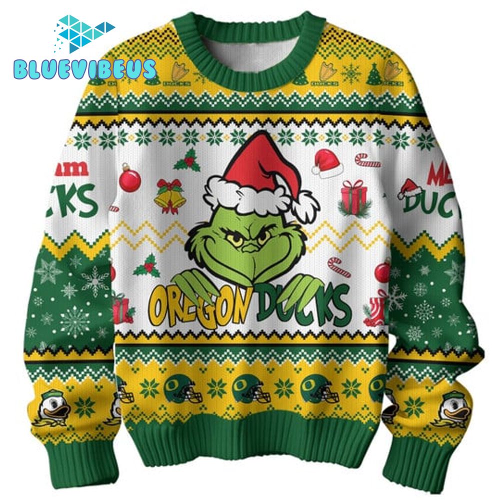 Oregon Ducks NCAA Football Christmas 2024 Ugly Sweater