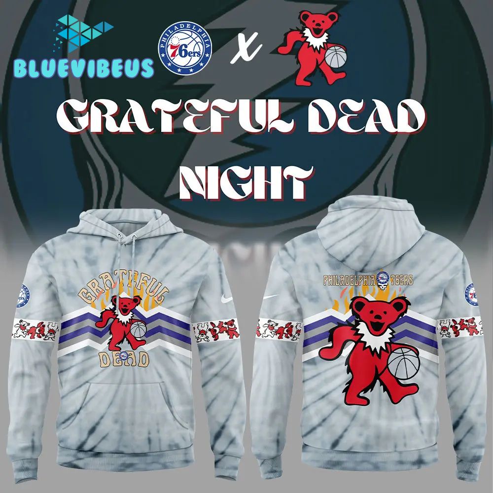 Philadelphia 76ers x Grateful Dead Night Hoodie, Pants, Cap