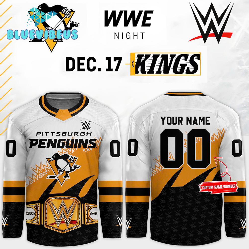 Pittsburgh Penguins x 2024 WWE Night Customized Hockey Jersey