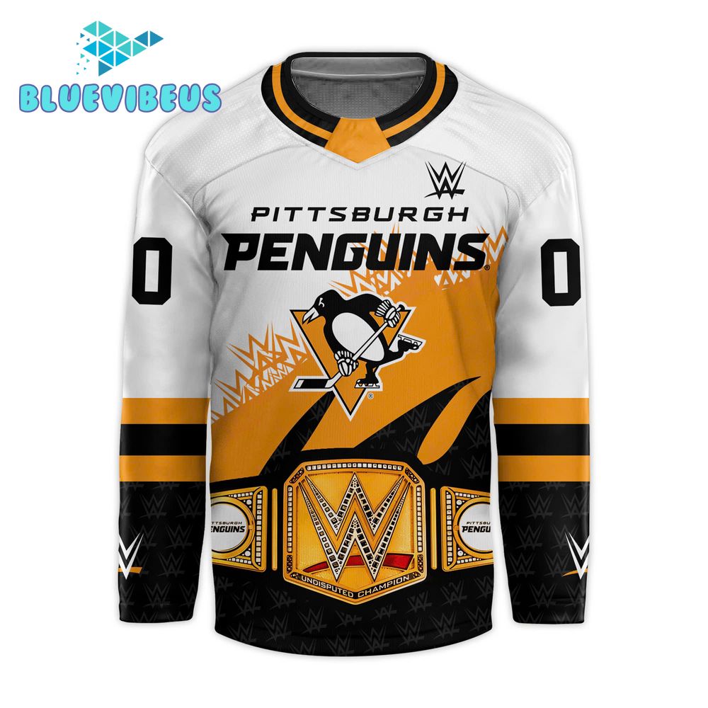 Pittsburgh Penguins x 2024 WWE Night Customized Hockey Jersey