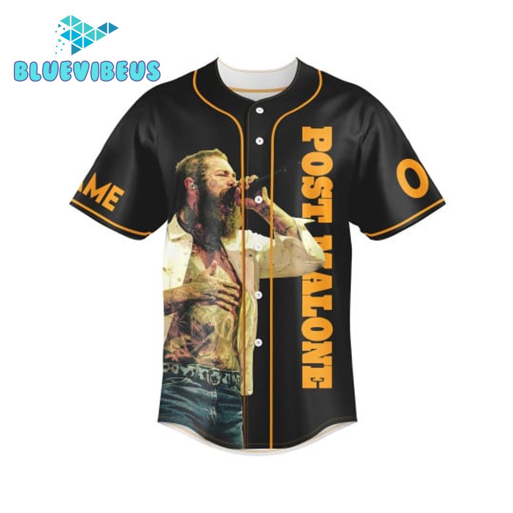 Post Malone F-1 Trillion Tour Custom Name Baseball Jersey