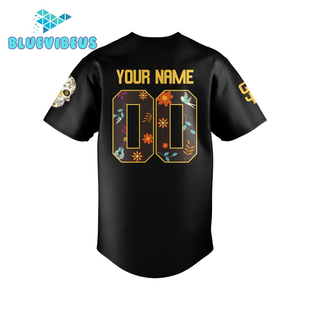 San Diego Padres 2024 MLB Dia De Los Muertos Personalized Baseball Jersey