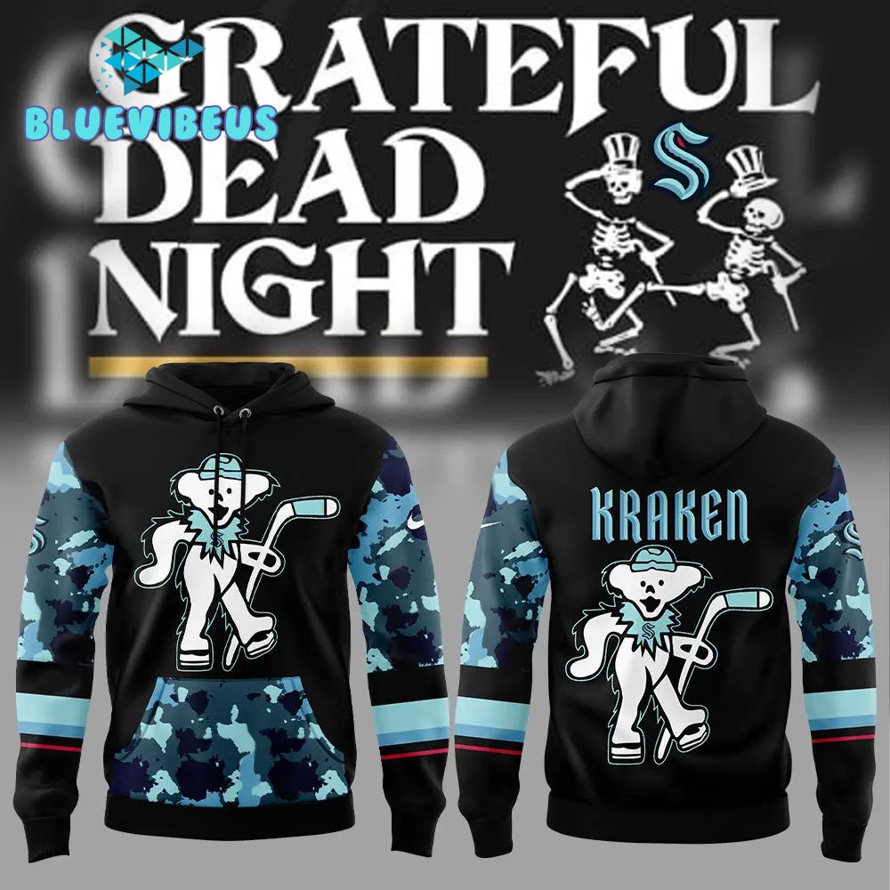 Seattle Kraken x Grateful Dead Night Hoodie, Pants, Cap