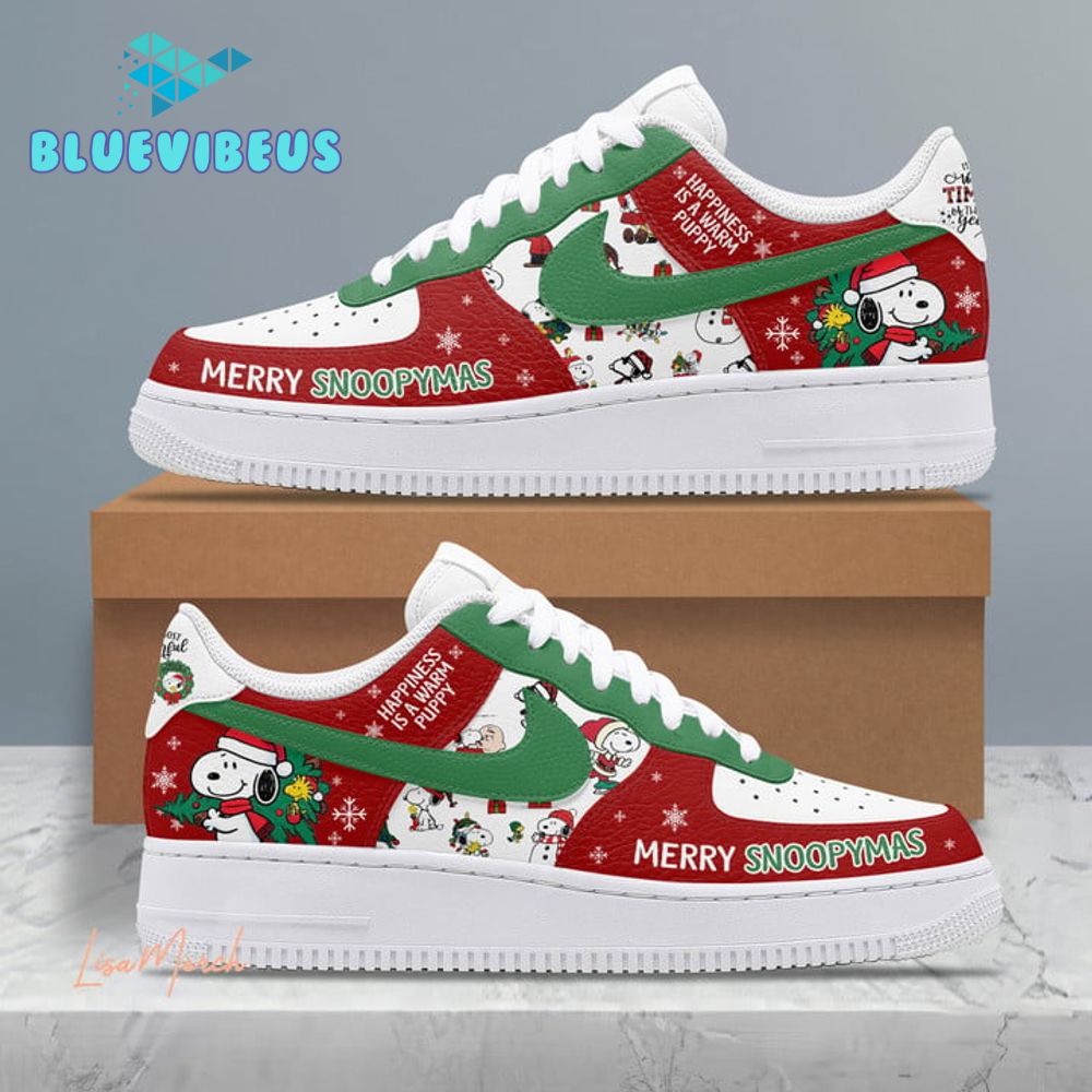 Snoopy Happiness Is A Warm Puppy Christmas Air Force 1