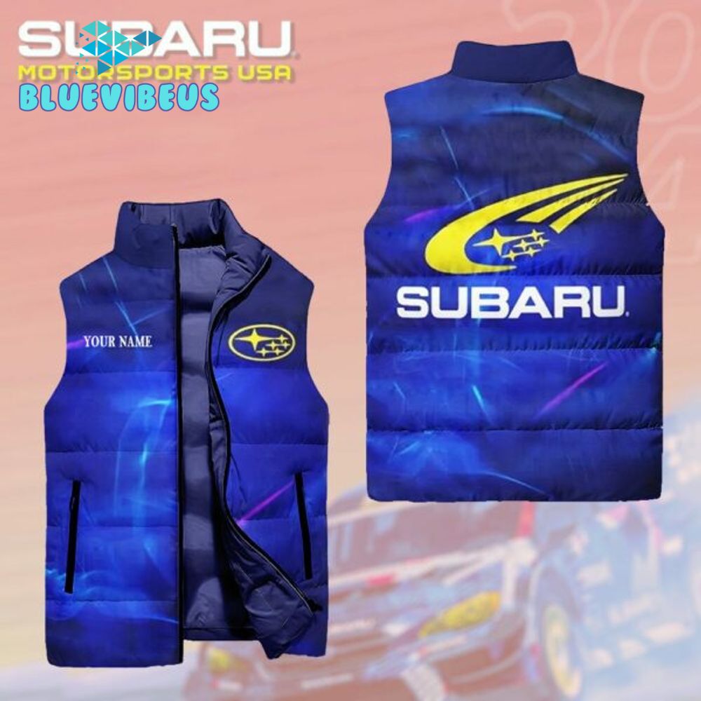 Subaru Motorsports USA Custom Name Sleeveless Puffer Down Vest