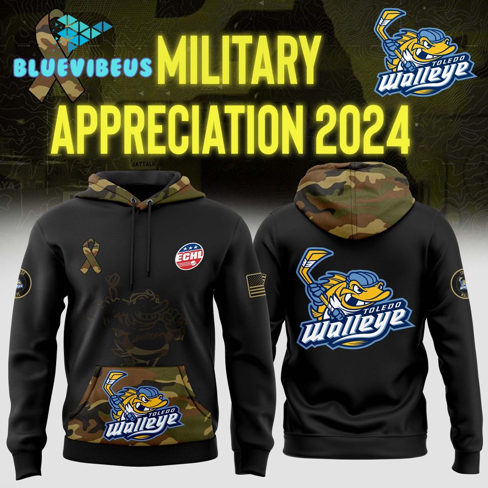 Toledo Walleye Arctic Camo 2024 Salute to Service Club Hoodie