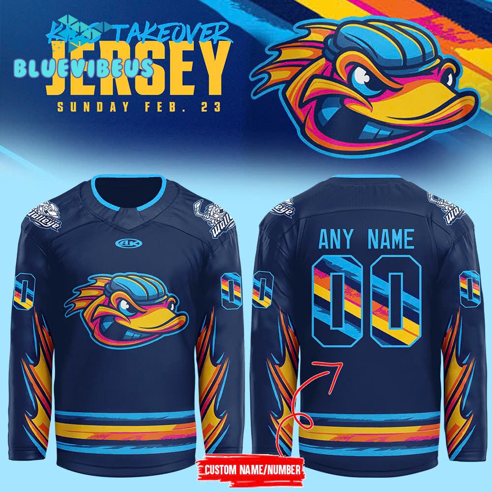 Toledo Walleye Kids Takeover Custom Name Hockey Jersey