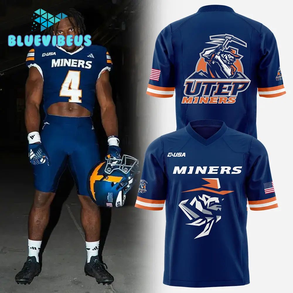 UTEP Miners Football Uniform Navy Blue Football Jersey