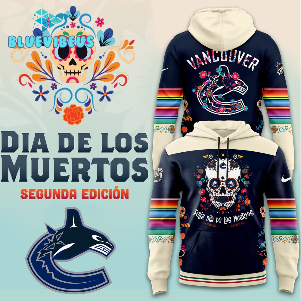 Vancouver Canucks 2024 NHL Dia De Los Muertos Hoodie