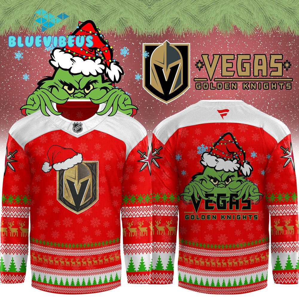 Vegas Golden Knights NHL x Grinch Christmas 2024 Hockey Jersey