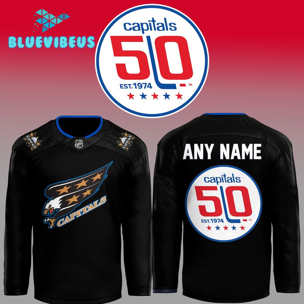 Washington Capitals NHL 50th Anniversary Customized Hockey Jersey