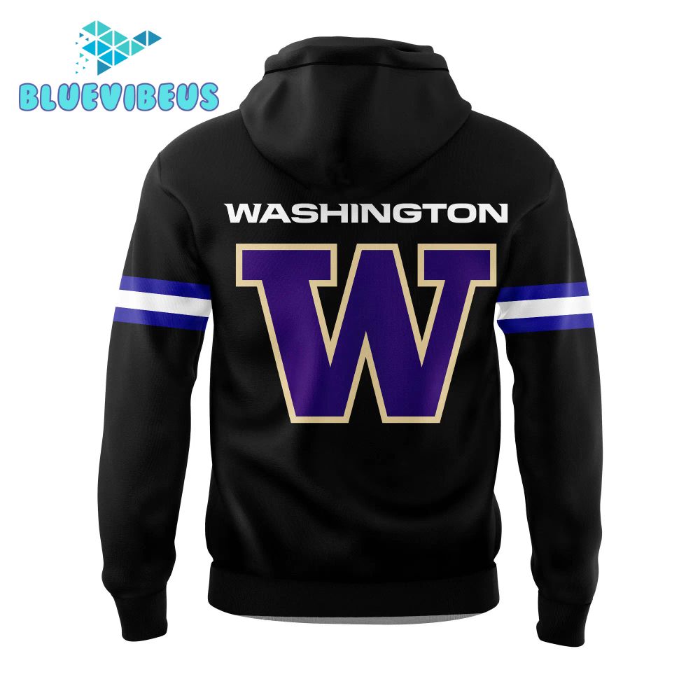 Washington Huskies Football Wear Black Hoodie, Pants, Cap