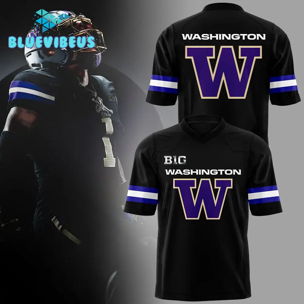 Washington Huskies NCAA Wear Black Football Jersey