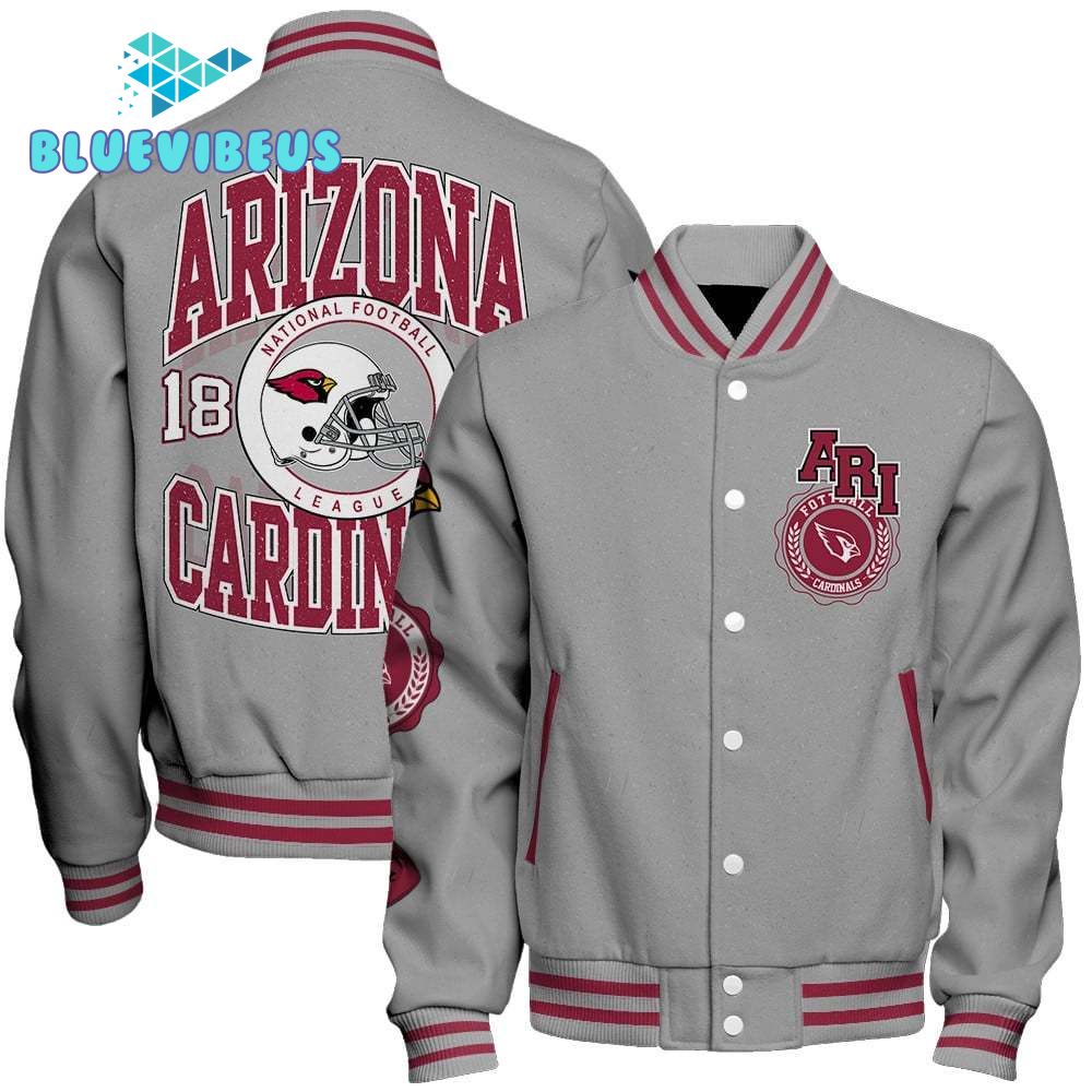 Arizona Cardinals NFL 2025 Feel The Power Gray Baseball Jacket