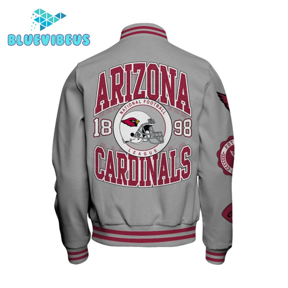 Arizona Cardinals NFL 2025 Feel The Power Gray Baseball Jacket