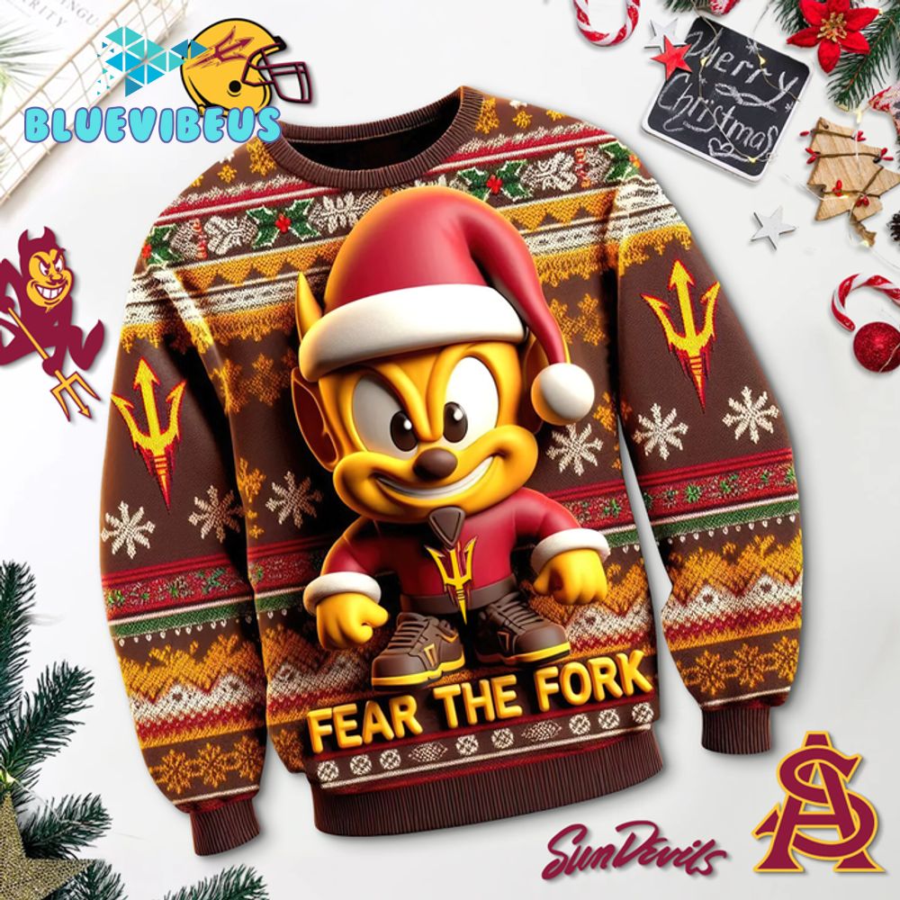 Arizona State Sun Devils Fear The Fork Christmas Sweater