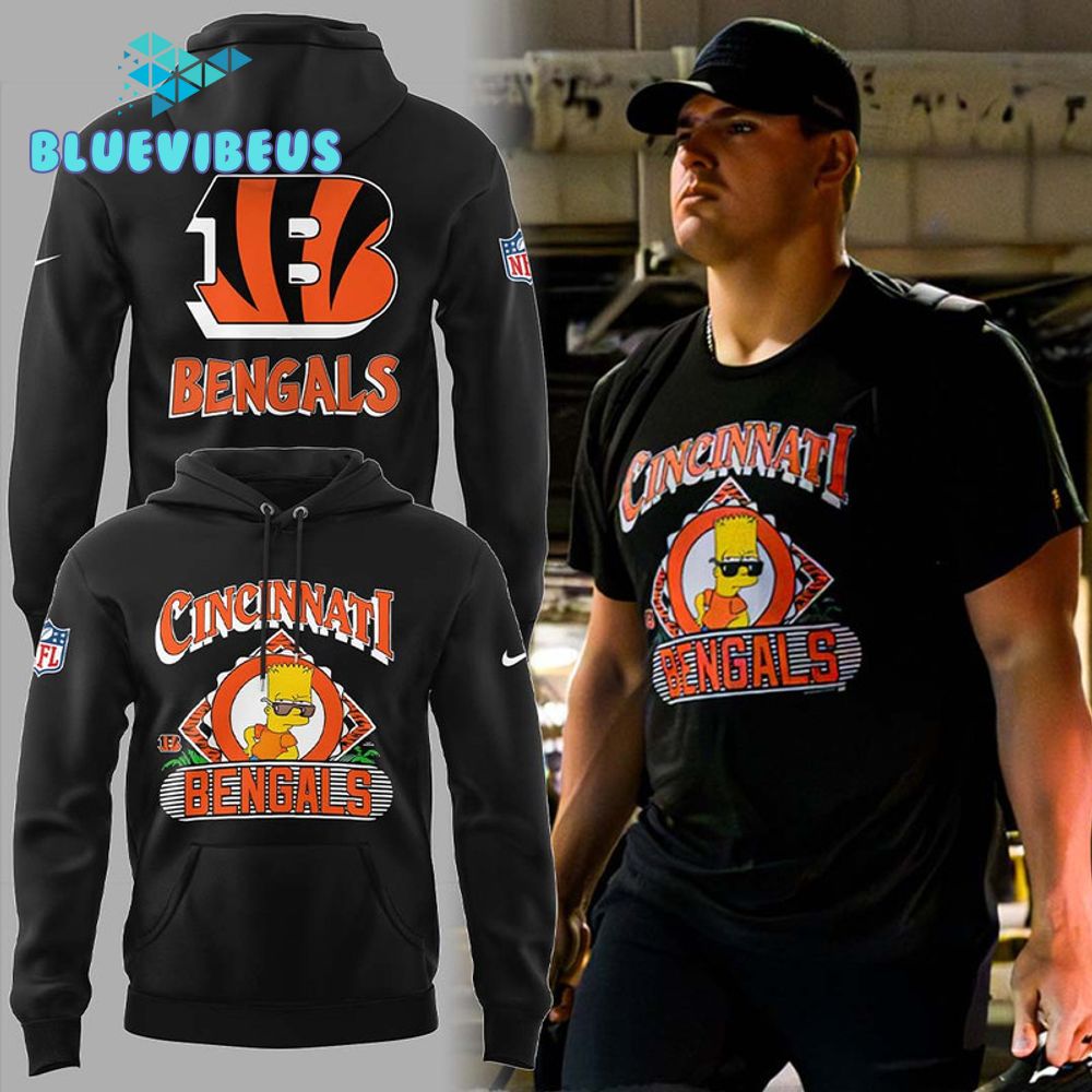 Bart Simpson Charcoal Cincinnati Bengals NFL 2024 Unisex Hoodie