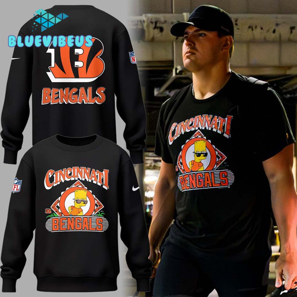 Bart Simpson Charcoal Cincinnati Bengals NFL 2024 Unisex Sweatshirt