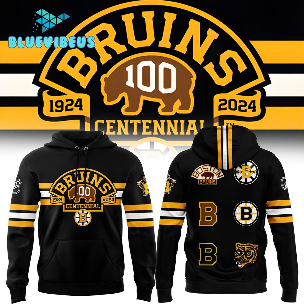 Boston Bruins 100th Birthday Throwback Style Hoodie