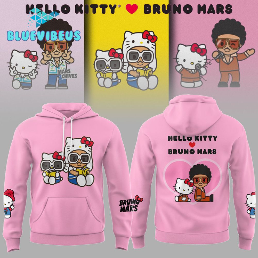 Bruno Mars x Hello Kitty Limited Pink Hoodie, Pants, Cap