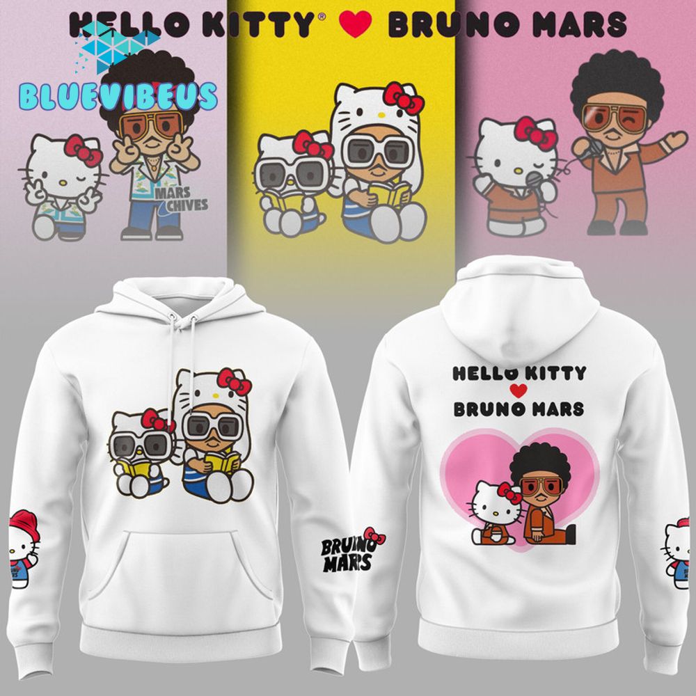 Bruno Mars x Hello Kitty Limited White Hoodie, Cap