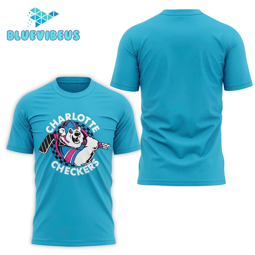 Charlotte Checkers 2025 Limited Blue Neon Shirt