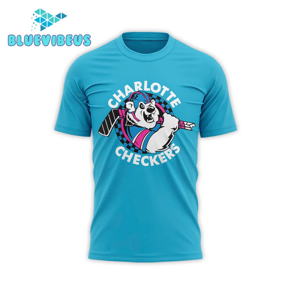 Charlotte Checkers 2025 Limited Blue Neon Shirt