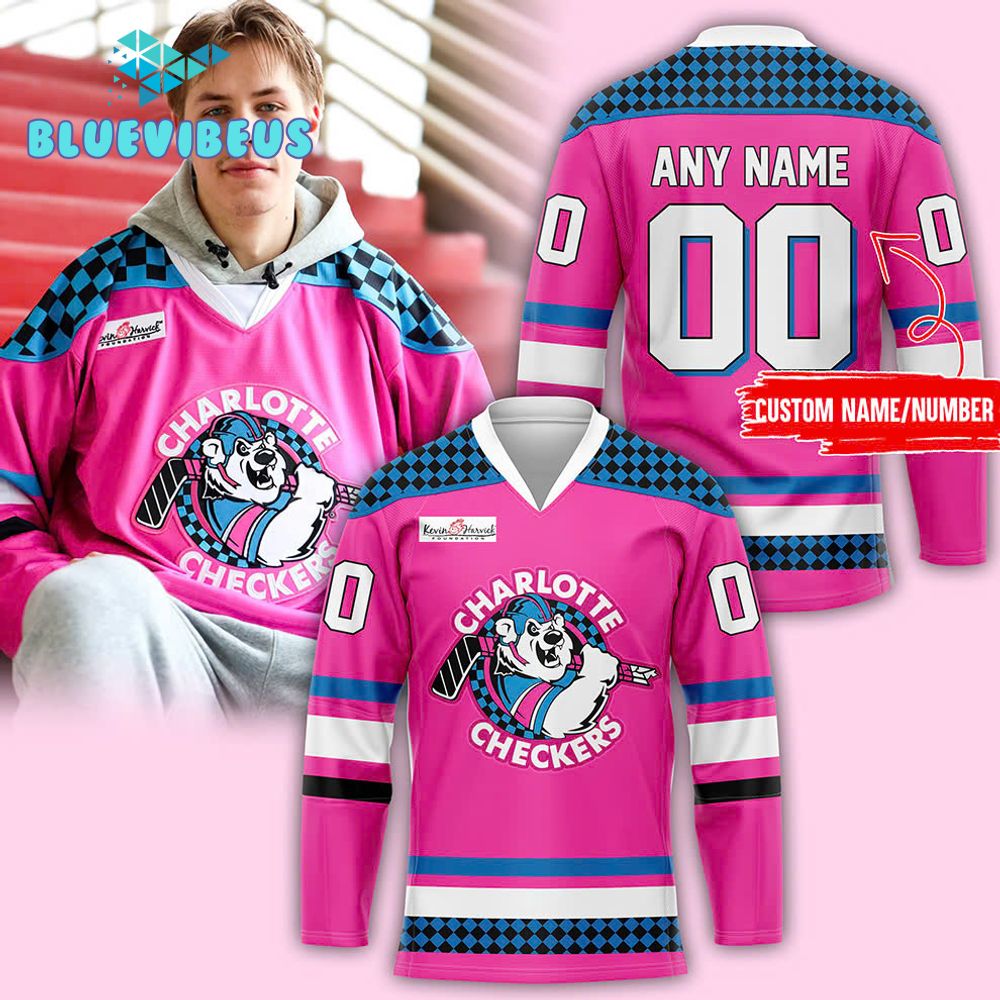 Charlotte Checkers 2025 Limited Pink Neon Hockey Jersey