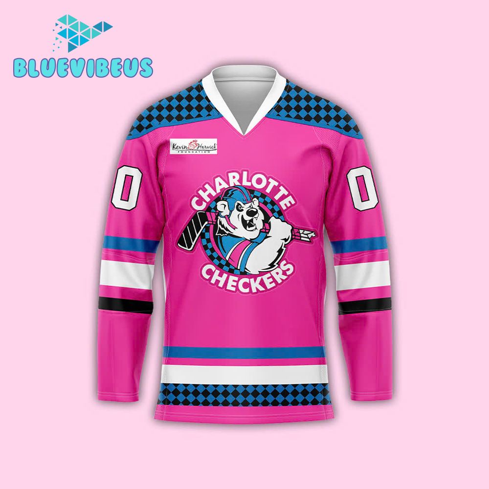 Charlotte Checkers 2025 Limited Pink Neon Hockey Jersey