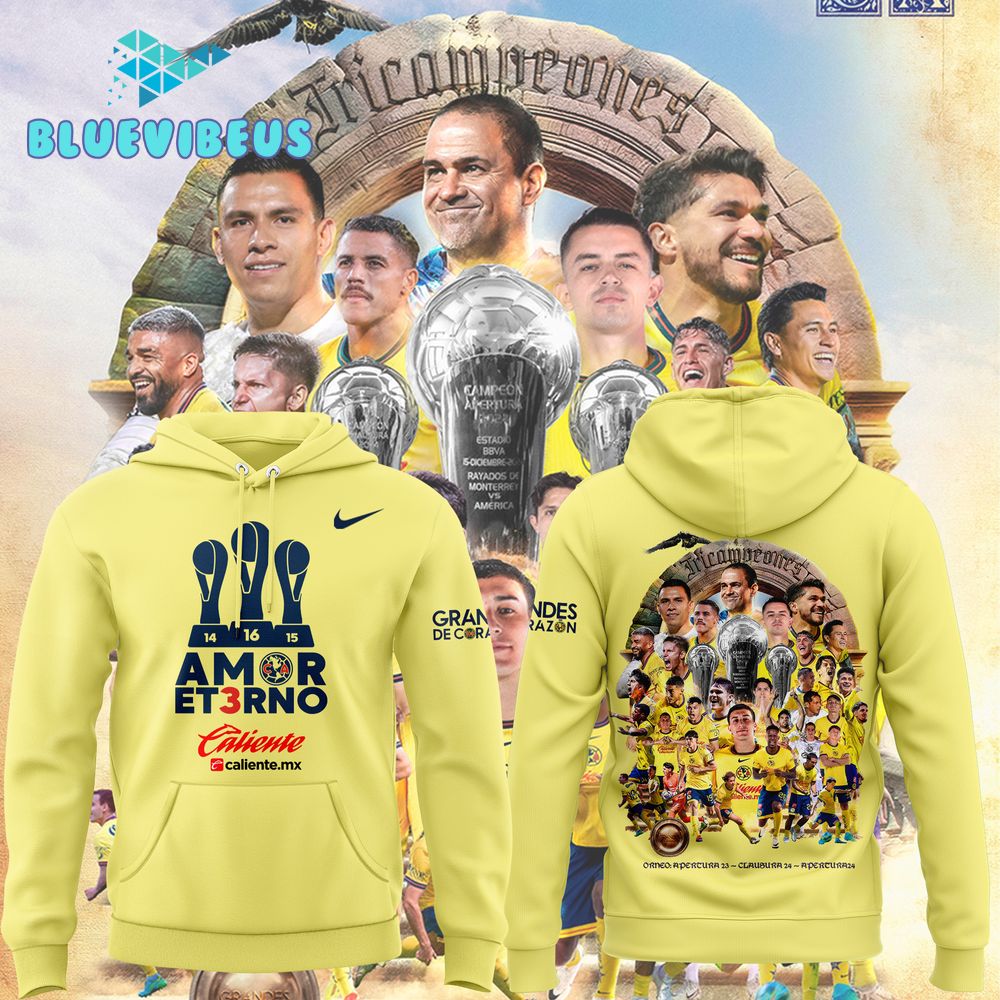 Club America Champion For The Third Time In A Row Hoodie, Pants, Cap