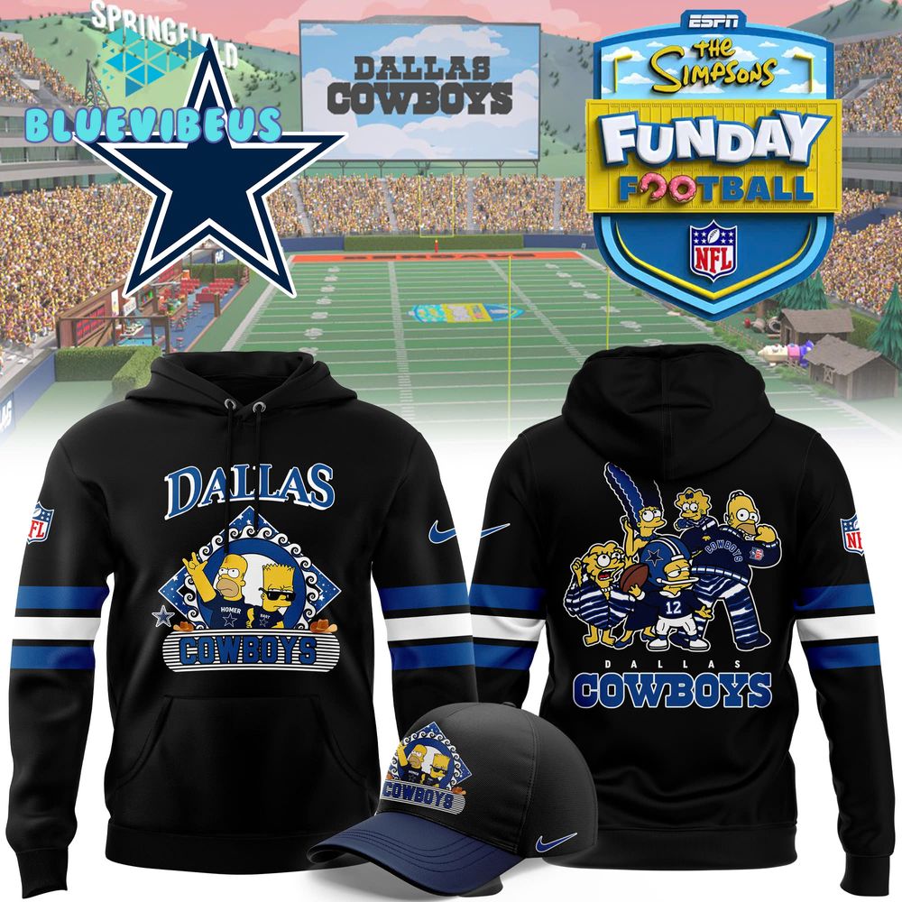 Dallas Cowboys NFL 2024 Simpson Funday Football Nike Hoodie, Cap