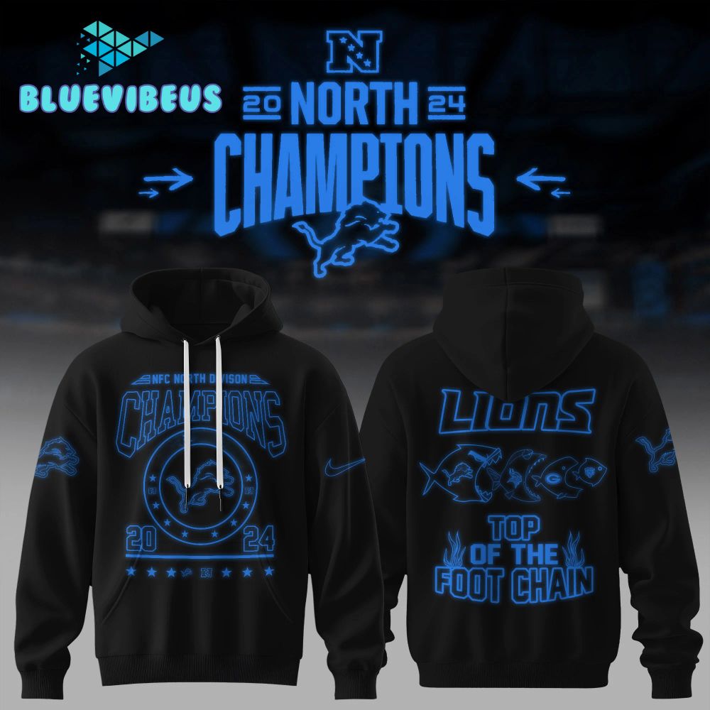 Detroit Lions 2024 NFC North Champions Nike Black Hoodie